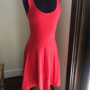 AQUA Bright Red Orange Mini Dress